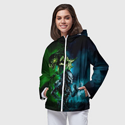 Ветровка с капюшоном женская PREDATOR, цвет: 3D-белый — фото 2