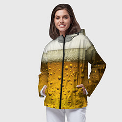 Ветровка с капюшоном женская ПИВО, цвет: 3D-черный — фото 2