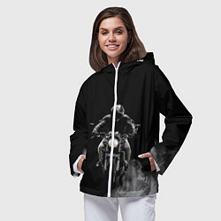 Ветровка с капюшоном женская МОТОЦИКЛЫ, цвет: 3D-белый — фото 2