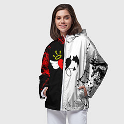 Ветровка с капюшоном женская Payton Moormeier спина, цвет: 3D-белый — фото 2