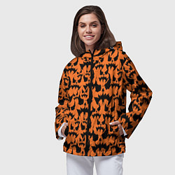 Ветровка с капюшоном женская Scarecrow pattern, цвет: 3D-черный — фото 2