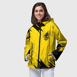 Ветровка с капюшоном женская CYBERPUNK 2077, цвет: 3D-черный — фото 2