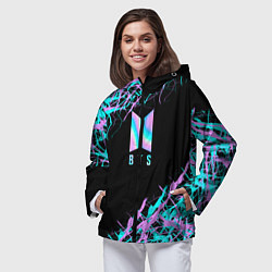 Ветровка с капюшоном женская BTS, цвет: 3D-черный — фото 2
