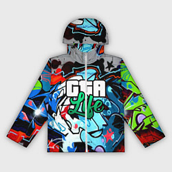 Ветровка с капюшоном женская GTA LIFE, цвет: 3D-белый