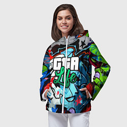 Ветровка с капюшоном женская GTA LIFE, цвет: 3D-белый — фото 2