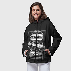 Ветровка с капюшоном женская BMW, цвет: 3D-черный — фото 2