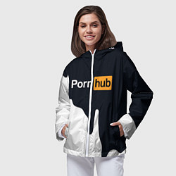 Ветровка с капюшоном женская Pornhub, цвет: 3D-белый — фото 2
