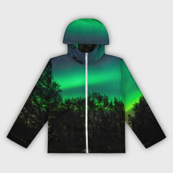 Ветровка с капюшоном женская Северное сияние, цвет: 3D-белый