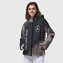 Ветровка с капюшоном женская MERCEDES МЕРСЕДЕС, цвет: 3D-черный — фото 2