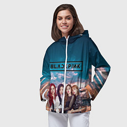 Ветровка с капюшоном женская BlackPink, цвет: 3D-белый — фото 2