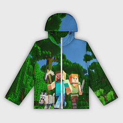 Ветровка с капюшоном женская Minecraft, цвет: 3D-белый