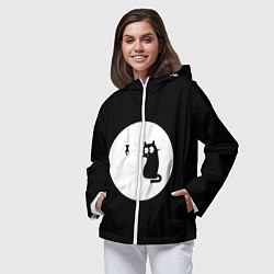 Ветровка с капюшоном женская Ночная охота, цвет: 3D-белый — фото 2