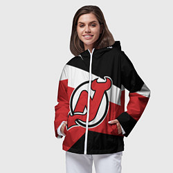 Ветровка с капюшоном женская Нью-Джерси Девилз, цвет: 3D-белый — фото 2