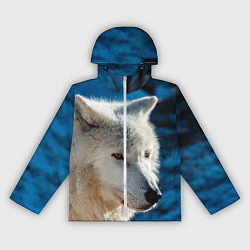 Женская ветровка Волк на черном фоне