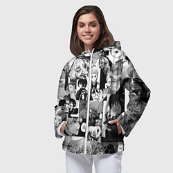 Ветровка с капюшоном женская Токийский гуль, цвет: 3D-белый — фото 2