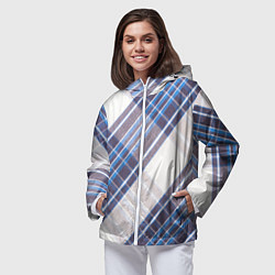 Ветровка с капюшоном женская Шотландка Z, цвет: 3D-белый — фото 2