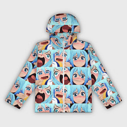 Ветровка с капюшоном женская Аква Коносуба Aqua Konosuba, цвет: 3D-белый