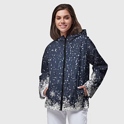Ветровка с капюшоном женская Атмосфера нового года, цвет: 3D-черный — фото 2