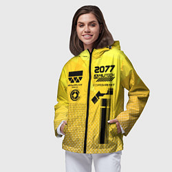 Ветровка с капюшоном женская Киберпанк униформа, цвет: 3D-черный — фото 2