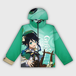 Ветровка с капюшоном женская GENSHIN IMPACT, ВЕНТИ, цвет: 3D-черный