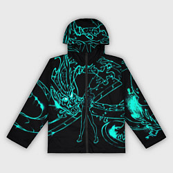 Ветровка с капюшоном женская Neon Dragon, цвет: 3D-черный