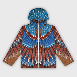 Ветровка с капюшоном женская Оперение: сойка, цвет: 3D-белый