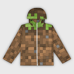 Ветровка с капюшоном женская Minecraft камуфляж, цвет: 3D-белый