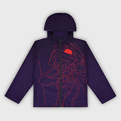 Ветровка с капюшоном женская Евангилион, цвет: 3D-черный