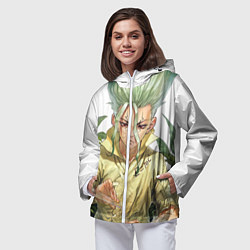 Ветровка с капюшоном женская Доктор Стоун, цвет: 3D-белый — фото 2