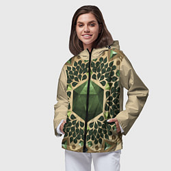 Ветровка с капюшоном женская DnD Dices: Pattern, цвет: 3D-черный — фото 2