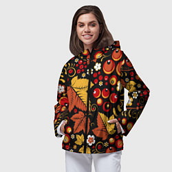 Ветровка с капюшоном женская ХОХЛОМА, цвет: 3D-черный — фото 2