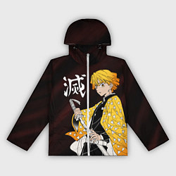 Ветровка с капюшоном женская КЛИНОК РАССЕКАЮЩИЙ ДЕМОНОВ, цвет: 3D-белый