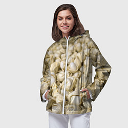Ветровка с капюшоном женская Пельмени, цвет: 3D-белый — фото 2
