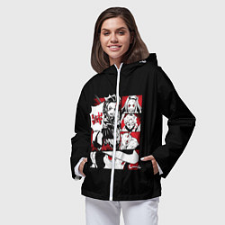 Ветровка с капюшоном женская КЛИНОК РАССЕКАЮЩИЙ ДЕМОНОВ, цвет: 3D-белый — фото 2