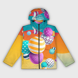 Ветровка с капюшоном женская Мячики, цвет: 3D-черный