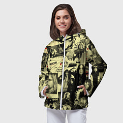 Ветровка с капюшоном женская РОК КУМИРЫ, цвет: 3D-белый — фото 2