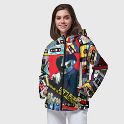 Ветровка с капюшоном женская Daft Punk Records, цвет: 3D-черный — фото 2