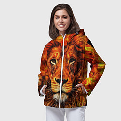 Ветровка с капюшоном женская LION, цвет: 3D-белый — фото 2