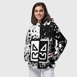 Ветровка с капюшоном женская Geometry Dash: Black, цвет: 3D-черный — фото 2