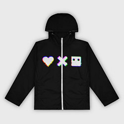 Ветровка с капюшоном женская Love Death and Robots Glitch, цвет: 3D-белый