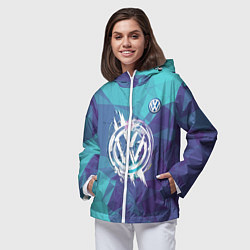 Ветровка с капюшоном женская VOLKSWAGEN, цвет: 3D-белый — фото 2