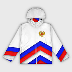 Ветровка с капюшоном женская РОССИЯ ФОРМА АБСТРАКТНЫЙ, цвет: 3D-белый