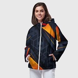 Ветровка с капюшоном женская BLACK ORANGE, цвет: 3D-белый — фото 2