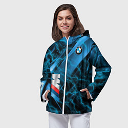 Ветровка с капюшоном женская BMW, цвет: 3D-белый — фото 2