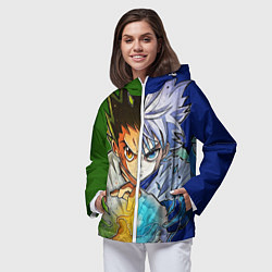 Ветровка с капюшоном женская Киллуа золдик и Гон хантер, цвет: 3D-белый — фото 2
