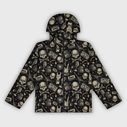 Ветровка с капюшоном женская Scull pattern rock, цвет: 3D-черный