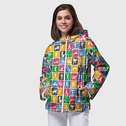 Ветровка с капюшоном женская СПОРТ, цвет: 3D-белый — фото 2