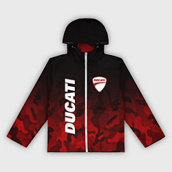 Ветровка с капюшоном женская DUCATI ДУКАТИ КАМУФЛЯЖ, цвет: 3D-белый