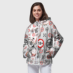 Ветровка с капюшоном женская Восемнадцать плюс, цвет: 3D-белый — фото 2