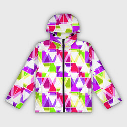 Ветровка с капюшоном женская Абстрактный яркий узор, цвет: 3D-черный